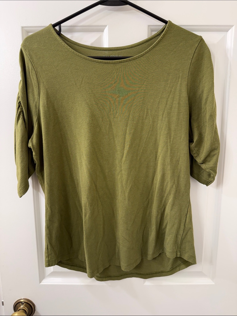 Cynthia Rowley Olive Short Sleeve Scoop Neck Tee